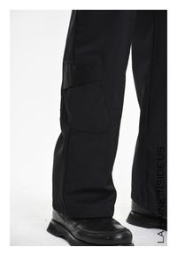 La Haine Inside Us Spodnie | 3Z M1203 | Mężczyzna | Czarny. Kolor: czarny. Materiał: bawełna, poliester. Długość: długie. Wzór: moro, aplikacja. Styl: militarny #3