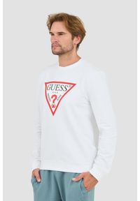 Guess - GUESS Biała męska bluza Audley Cn Fleece, Rozmiar XL. Kolor: biały #6