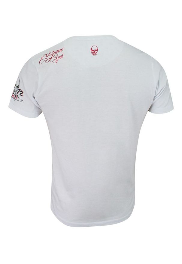Brave Soul - T-shirt Biały Bawełniany, z Nadrukiem, Barber w Okularach, Hipster, Krótki Rękaw, Męski -BRAVE SOUL. Okazja: na co dzień. Kolor: biały. Materiał: bawełna. Długość rękawa: krótki rękaw. Długość: krótkie. Wzór: nadruk. Sezon: lato, wiosna. Styl: casual