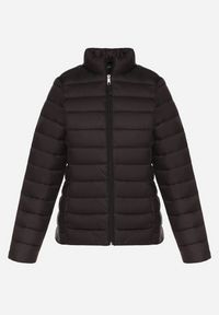 Born2be - Czarna Pikowana Kurtka w Klasycznym Stylu Nelaniel. Okazja: na co dzień. Kolor: czarny. Materiał: jeans. Styl: klasyczny #3