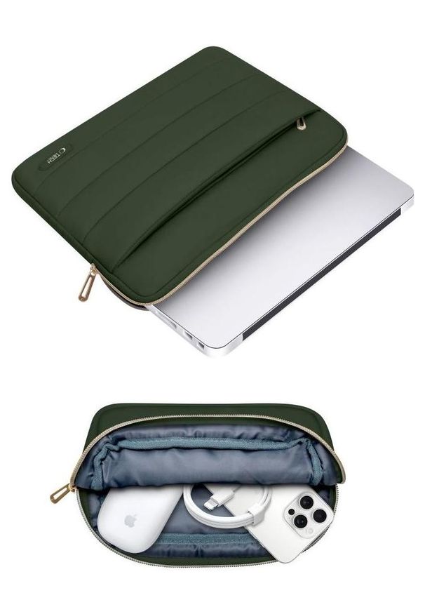 TECH-PROTECT - Wsuwka Tech-Protect Puffy 15''-16'' zielony. Kolor: zielony. Materiał: materiał. Styl: elegancki, casual