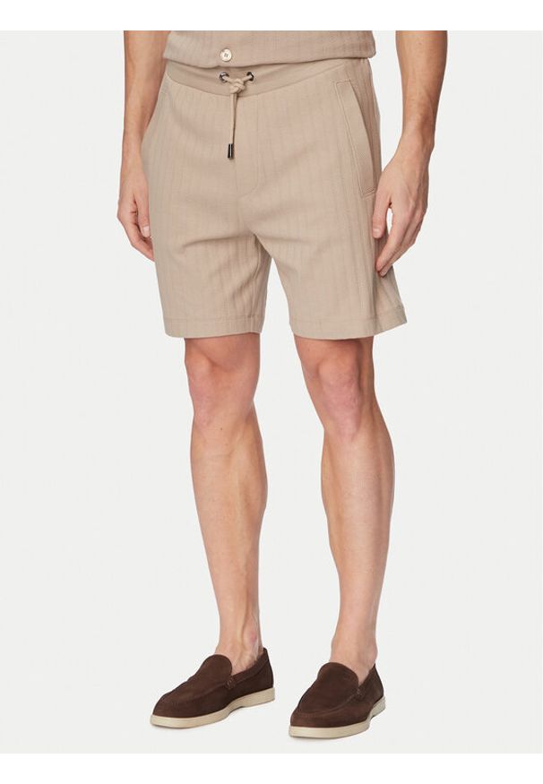 JOOP! Szorty materiałowe Juanito 30104273 Brązowy Regular Fit. Kolor: brązowy. Materiał: bawełna