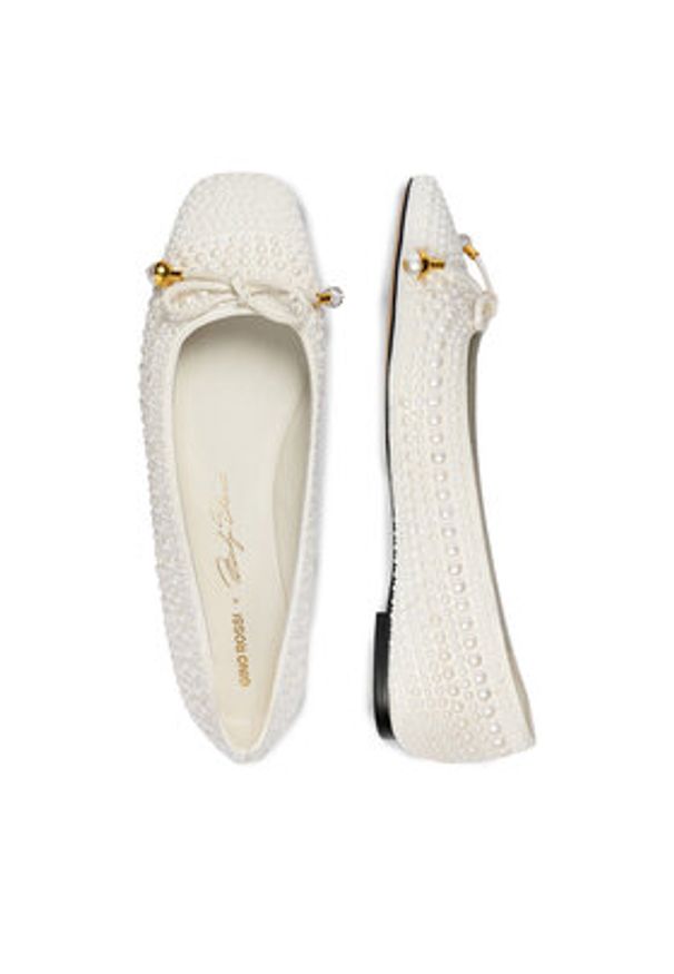 Gino Rossi - GINO ROSSI Baleriny CEO-ROSE-LT2088-2 Biały. Kolor: biały. Materiał: materiał