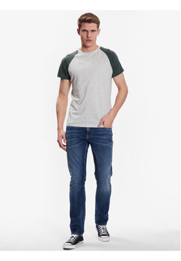 Brave Soul T-Shirt MTS-149BAPTISTK Szary Regular Fit. Kolor: szary. Materiał: bawełna