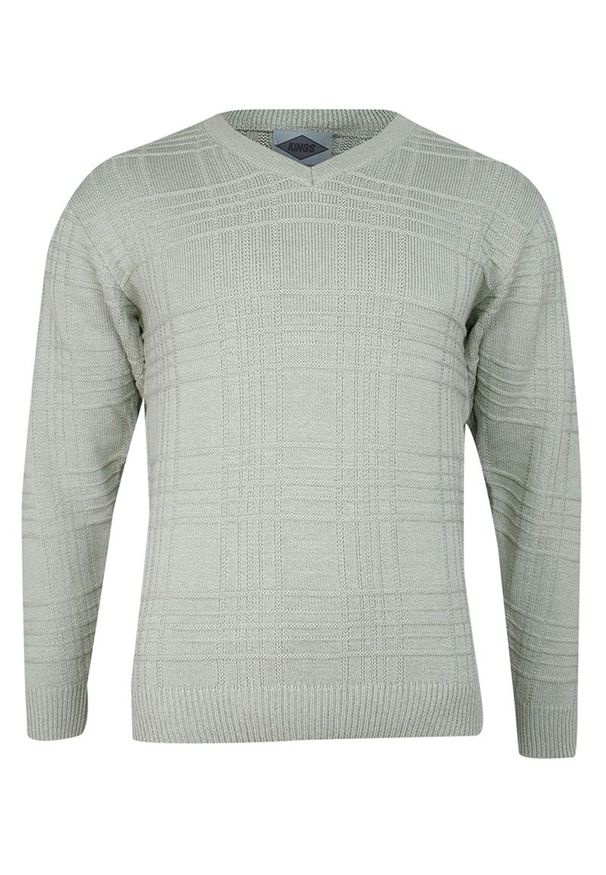 Sweter Kings z dekoltem w serek, na zimę, elegancki