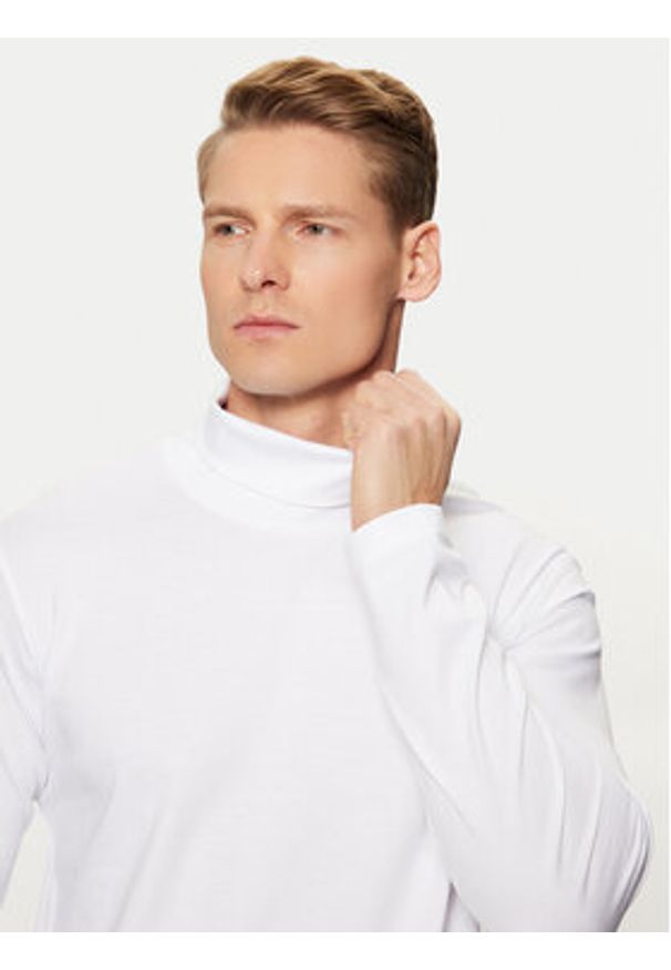 Jack & Jones Golf Blabushwick 12261397 Biały Regular Fit. Typ kołnierza: golf. Kolor: biały. Materiał: bawełna