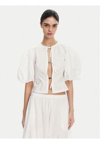Pinko - PINKO Bluzka 105185 Biały Regular Fit. Kolor: biały. Materiał: bawełna