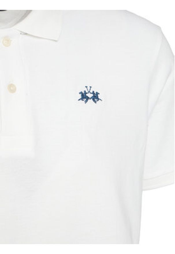 La Martina Polo BPMP01 PK031 Biały Regular Fit. Typ kołnierza: polo. Kolor: biały. Materiał: bawełna