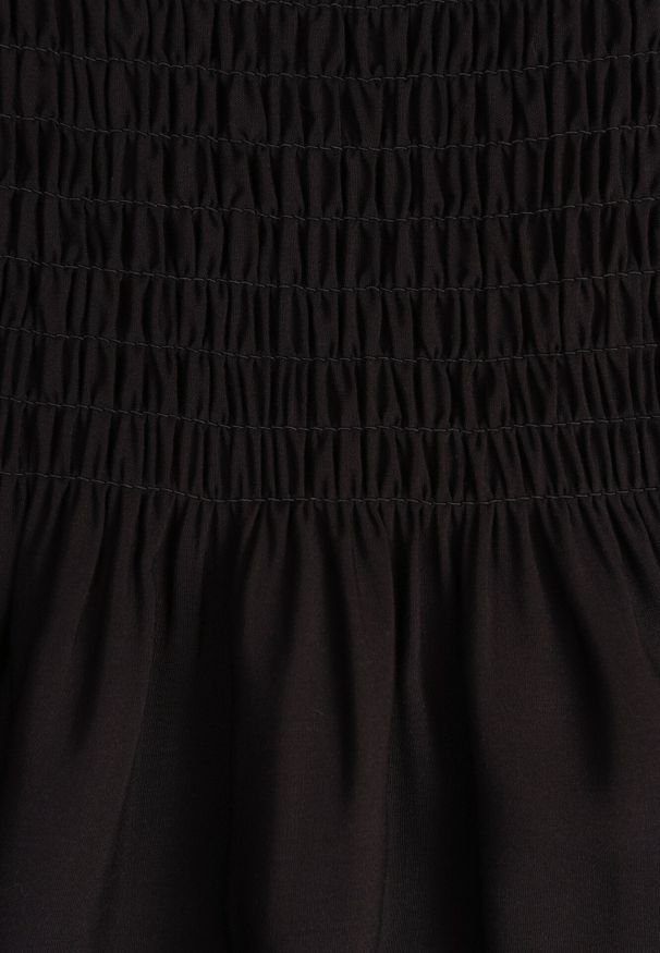 Born2be - Czarna Rozkloszowana Sukienka z Bawełny z Gumką w Talii na Ramiączkach Gelfea. Kolor: czarny. Materiał: bawełna. Długość rękawa: na ramiączkach. Typ sukienki: rozkloszowane. Styl: klasyczny