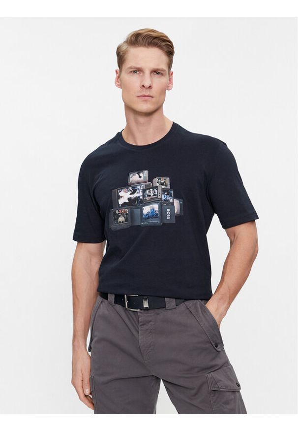 BOSS - Boss T-Shirt Teemushroom 50509892 Granatowy Regular Fit. Kolor: niebieski. Materiał: bawełna