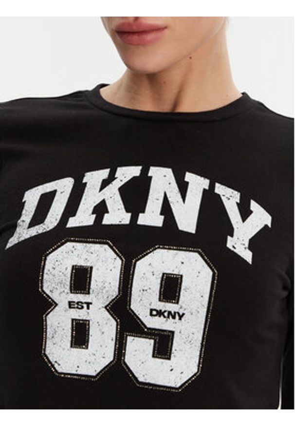 DKNY Bluzka DP4T9979 Czarny Regular Fit. Kolor: czarny. Materiał: bawełna
