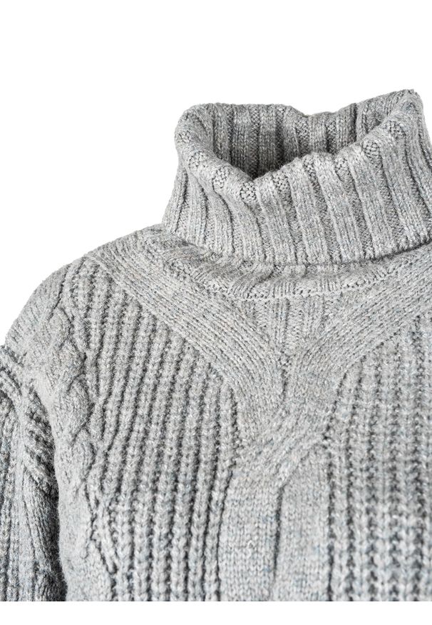 Silvian Heach Sweter | PGA22004MA | Kobieta | Szary. Typ kołnierza: golf. Kolor: szary. Materiał: elastan, poliester, wełna, akryl, nylon. Wzór: aplikacja, ze splotem