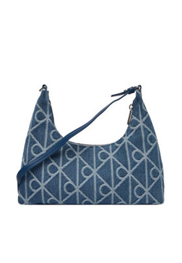 Calvin Klein Torebka Emblem Aop Denim Shoulder Bag LV04F3431G Niebieski. Kolor: niebieski