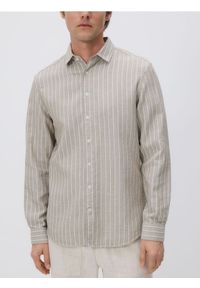 Reserved - Koszula regular z bawełny egipskiej - beżowy. Kolor: beżowy. Materiał: bawełna