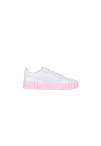 Buty do chodzenia damskie Puma Carina 2.0. Zapięcie: sznurówki. Kolor: biały. Materiał: guma, syntetyk, tkanina, materiał. Szerokość cholewki: normalna. Sport: turystyka piesza
