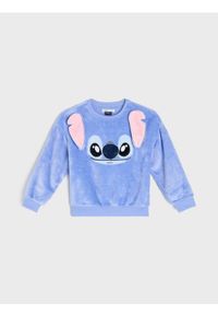 Sinsay - Bluza crewneck z haftem Stitch - niebieski. Kolor: niebieski. Wzór: haft #1