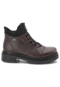 Bordowe Botki Rieker Ocieplane Buty Damskie. Okazja: na co dzień, na spacer. Kolor: czerwony. Materiał: skóra ekologiczna. Styl: casual #4