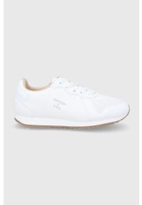 Superdry Buty Retro Runner kolor biały na płaskiej podeszwie. Nosek buta: okrągły. Zapięcie: sznurówki. Kolor: biały. Materiał: guma. Obcas: na płaskiej podeszwie