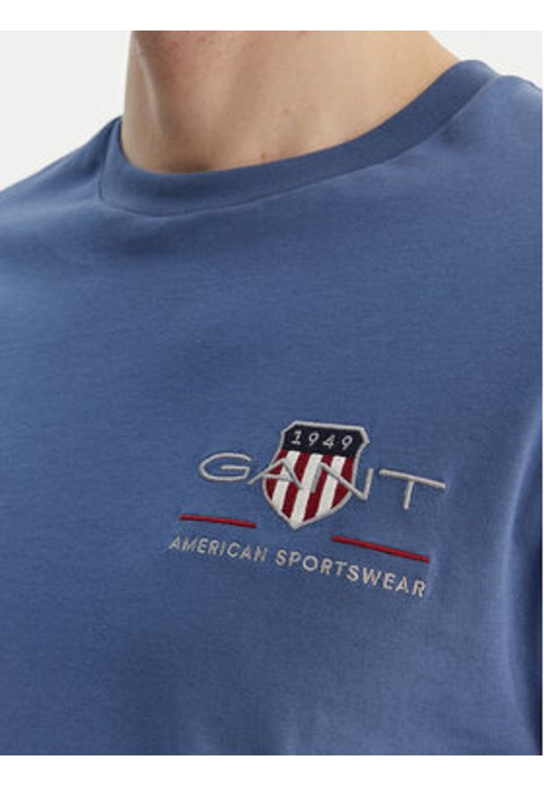 GANT - Gant T-Shirt Archive Shield 2067004 Niebieski Regular Fit. Kolor: niebieski. Materiał: bawełna