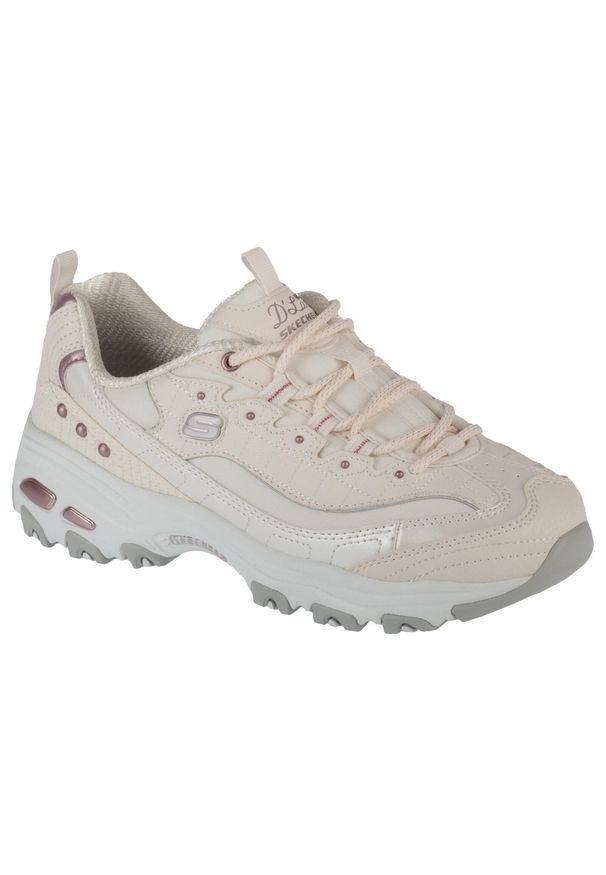 skechers - Buty sportowe Sneakersy damskie, D'Lites Ladies Night. Kolor: biały. Sport: turystyka piesza