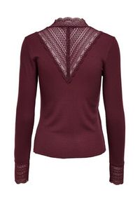 only - ONLY Bluzka Tilde 15207788 Bordowy Stretch Fit. Kolor: czerwony. Materiał: wiskoza #7