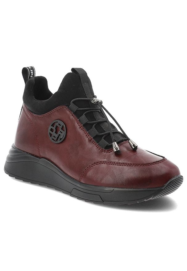 Bordowe Botki Filippo Wygodne Buty Damskie. Okazja: na co dzień. Kolor: czerwony. Materiał: neopren. Szerokość cholewki: normalna. Styl: casual, sportowy, elegancki