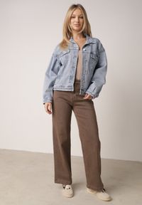 Born2be - Niebieska Kurtka Jeansowa z Bawełną o Klasycznym Kroju Elliantrea. Okazja: na co dzień. Kolor: niebieski. Materiał: bawełna, jeans. Sezon: lato. Styl: klasyczny #8