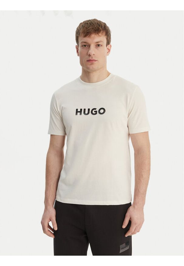 Hugo - HUGO T-Shirt Dumeo 50557437 Écru Regular Fit. Materiał: bawełna
