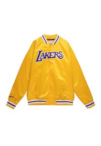 Mitchell & Ness - Satynowa bluza dresowa Los Angeles Lakers. Kolor: żółty. Materiał: dresówka, satyna. Sport: koszykówka #1