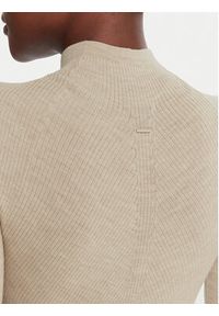 BOSS Golf Faleri 50542885 Beżowy Regular Fit. Typ kołnierza: golf. Kolor: beżowy. Materiał: wełna #4