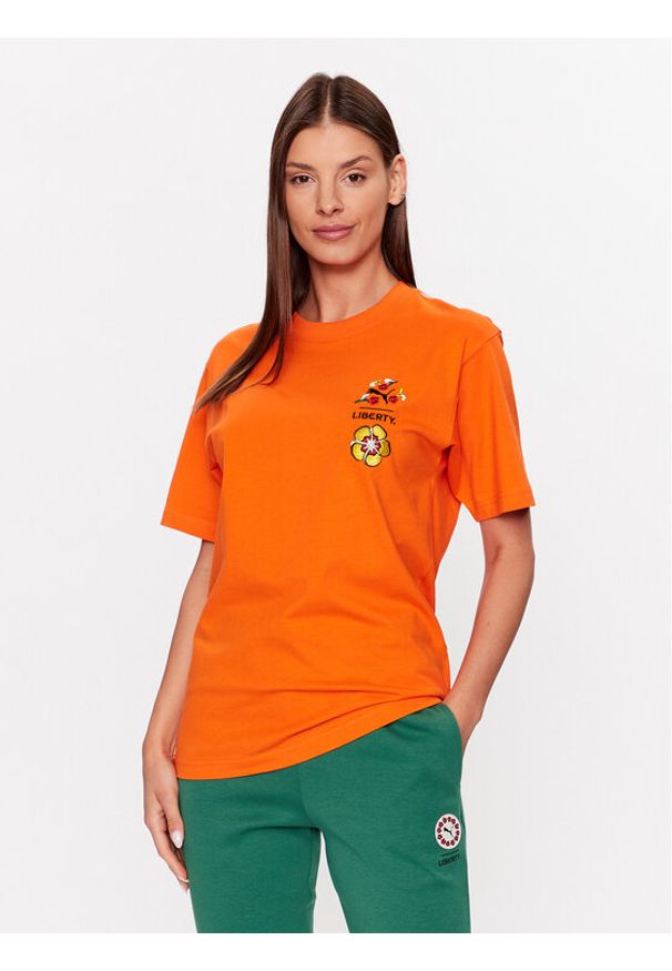 Puma T-Shirt LIBERTY 539829 Pomarańczowy Relaxed Fit. Kolor: pomarańczowy. Materiał: bawełna