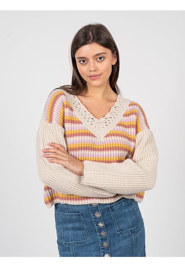 Pinko Sweter "Granatina" | 1G189L A05U | Kobieta | Wielokolorowy. Okazja: na co dzień. Kolor: wielokolorowy. Materiał: poliamid, akryl, wełna. Długość: krótkie. Sezon: lato. Styl: elegancki, casual