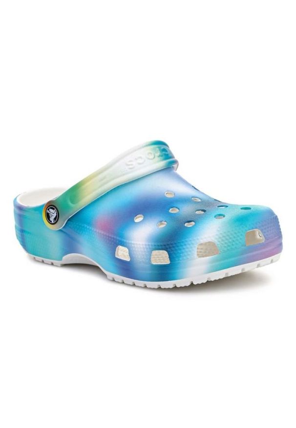 Klapki Crocs Classic Solarized Clog W 207556-94S niebieskie. Okazja: na co dzień. Kolor: niebieski. Materiał: syntetyk. Sezon: lato. Styl: casual