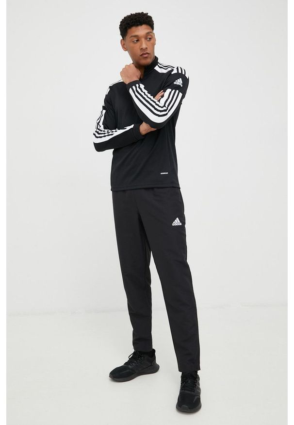 adidas Performance bluza treningowa Squadra 21 męska kolor czarny z aplikacją. Kolor: czarny. Materiał: skóra, materiał. Długość: krótkie. Wzór: aplikacja