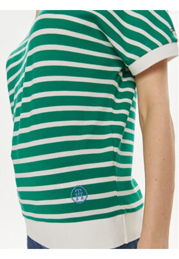 TOMMY HILFIGER - Tommy Hilfiger Polo WW0WW41889 Zielony Relaxed Fit. Typ kołnierza: polo. Kolor: zielony. Materiał: bawełna