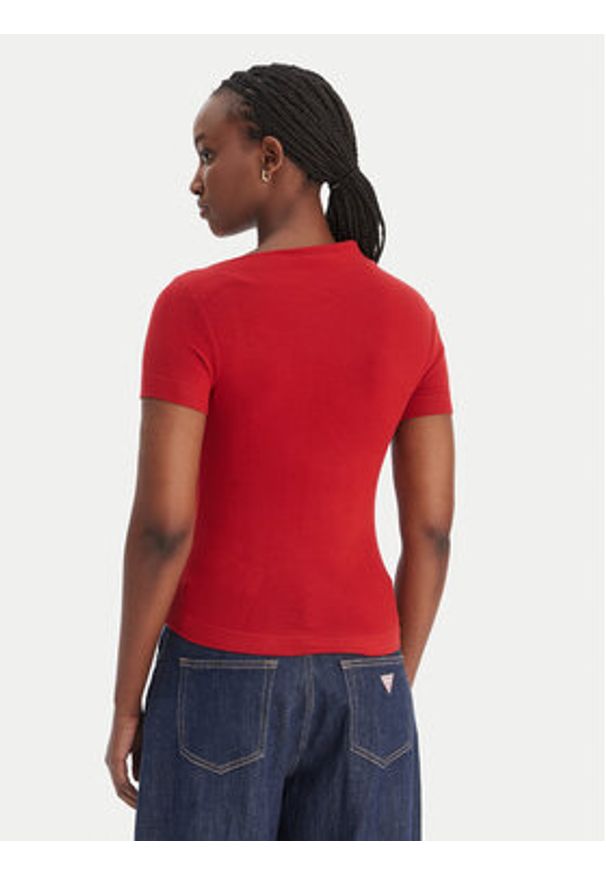 Guess Bluzka W6RP16 KD012 Czerwony Regular Fit. Kolor: czerwony. Materiał: syntetyk