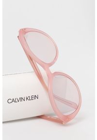 Calvin Klein Okulary przeciwsłoneczne damskie kolor różowy. Kształt: okrągłe. Kolor: różowy #3