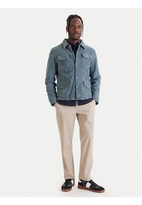 Milestone Kurtka skórzana Valerio 612205 60790 Niebieski Regular Fit. Kolor: niebieski. Materiał: welur #6