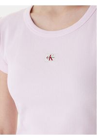 Calvin Klein Jeans T-Shirt LV047C200G Różowy Slim Fit. Kolor: różowy. Materiał: bawełna #3