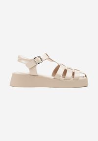 Born2be - Beżowe Sandały Typu Gladiatorki Firarose. Okazja: na co dzień. Zapięcie: sprzączka. Kolor: beżowy. Sezon: lato. Styl: casual #3