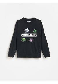 Reserved - Longsleeve Minecraft - czarny. Kolor: czarny. Materiał: bawełna, dzianina. Długość rękawa: długi rękaw #1