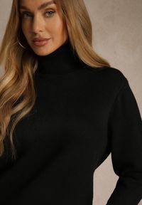 Renee - Czarny Casualowy Golf z Bawełną i Wełną Reillisa. Okazja: na co dzień. Typ kołnierza: golf. Kolor: czarny. Materiał: wełna, bawełna. Styl: casual #4