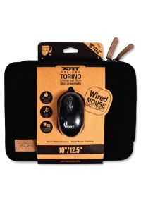 Etui na laptopa PORT DESIGNS Torino 10-12.5 cali Czarny. Kolor: czarny. Materiał: skóra, neopren, bawełna, materiał. Wzór: kolorowy #1