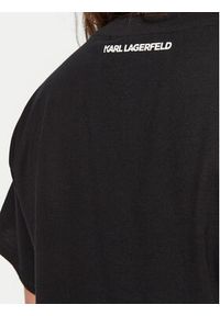 Karl Lagerfeld - KARL LAGERFELD T-Shirt A1W17025 Czarny Relaxed Fit. Typ kołnierza: dekolt w karo. Kolor: czarny. Materiał: bawełna #3