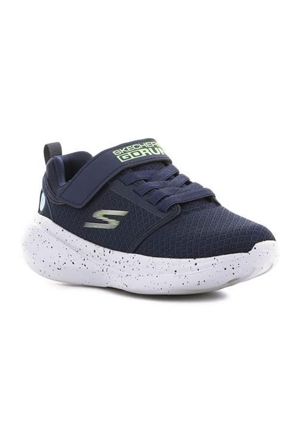 skechers - Buty do chodzenia dla dzieci Skechers Earthly Kid. Zapięcie: rzepy. Kolor: niebieski. Materiał: guma, materiał, tkanina, syntetyk. Szerokość cholewki: normalna. Sport: turystyka piesza