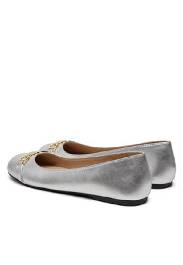 Love Moschino - LOVE MOSCHINO Baleriny JA11011G1MIF090B Srebrny. Kolor: srebrny. Materiał: skóra