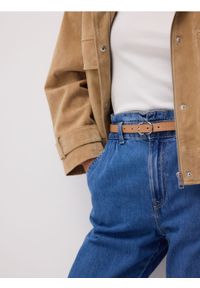 Reserved - Jeansy paperbag z dłuższą nogawką - niebieski. Kolor: niebieski. Długość: długie #1