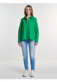 Big-Star - Koszula damska o luźnym kroju bawełniana zielona Tiroko 301. Okazja: na co dzień. Kolor: zielony. Materiał: bawełna. Styl: casual, elegancki #1
