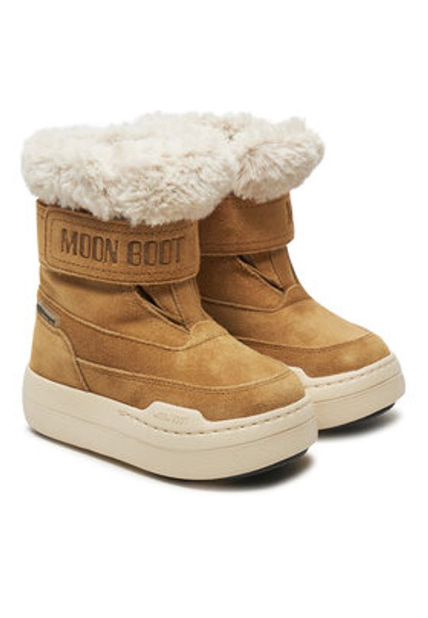 Moon Boot Śniegowce Junior Park Dtrap Boot Suede 80D3440040 Brązowy. Kolor: brązowy. Materiał: zamsz, skóra