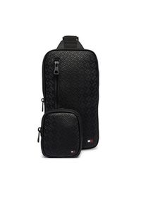 TOMMY HILFIGER - Tommy Hilfiger Saszetka Embossed Flag Sling Bag AM0AM14191 Czarny. Kolor: czarny. Materiał: skóra #7